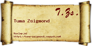 Tuma Zsigmond névjegykártya